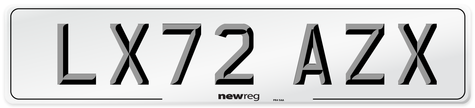 LX72 AZX Number Plate from New Reg